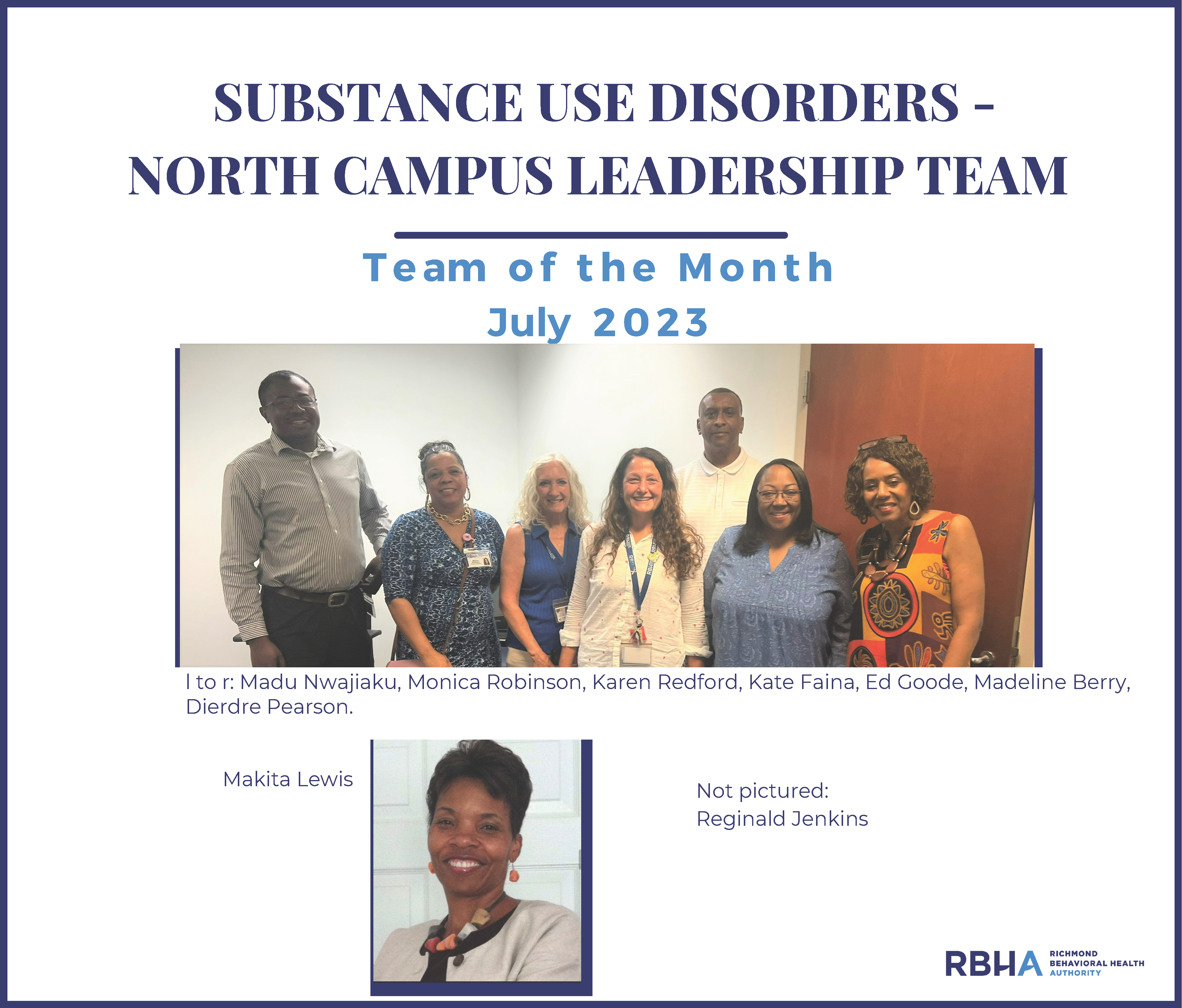 Substance Use Disorders - North Campus Leadership Team